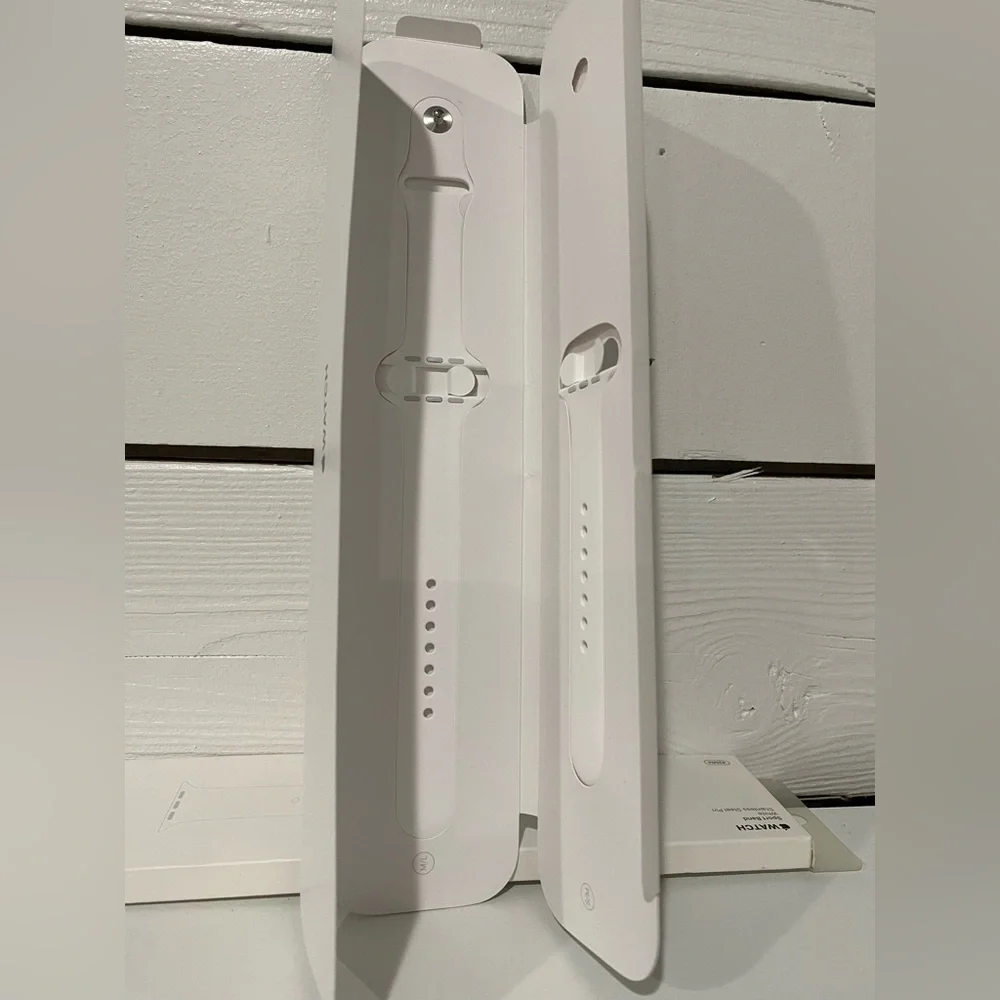 Authentic Apple Watch Band 42mm White Sport Band Stainless Steel Pin